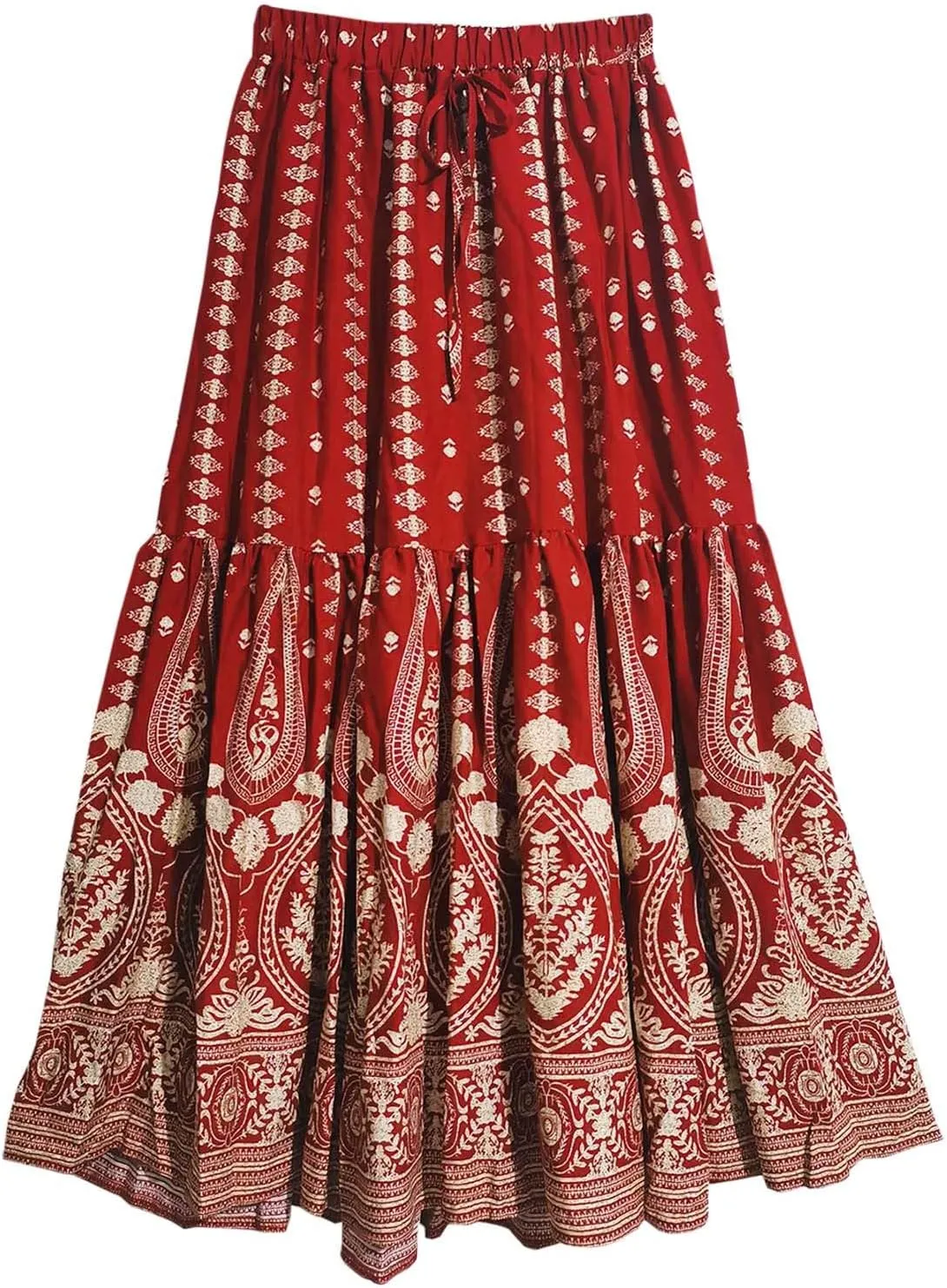 Maxi Skirts for Women Casual High Elastic Waist Bohemian Graphic Boha Floral Print Long Skirts 2025 Summer Vacation