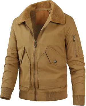Men Casual Pure Color Fashion Turn-down Collar Down Button Cardigan Warm Cotton Jacket,2024 Big and Tall For Men