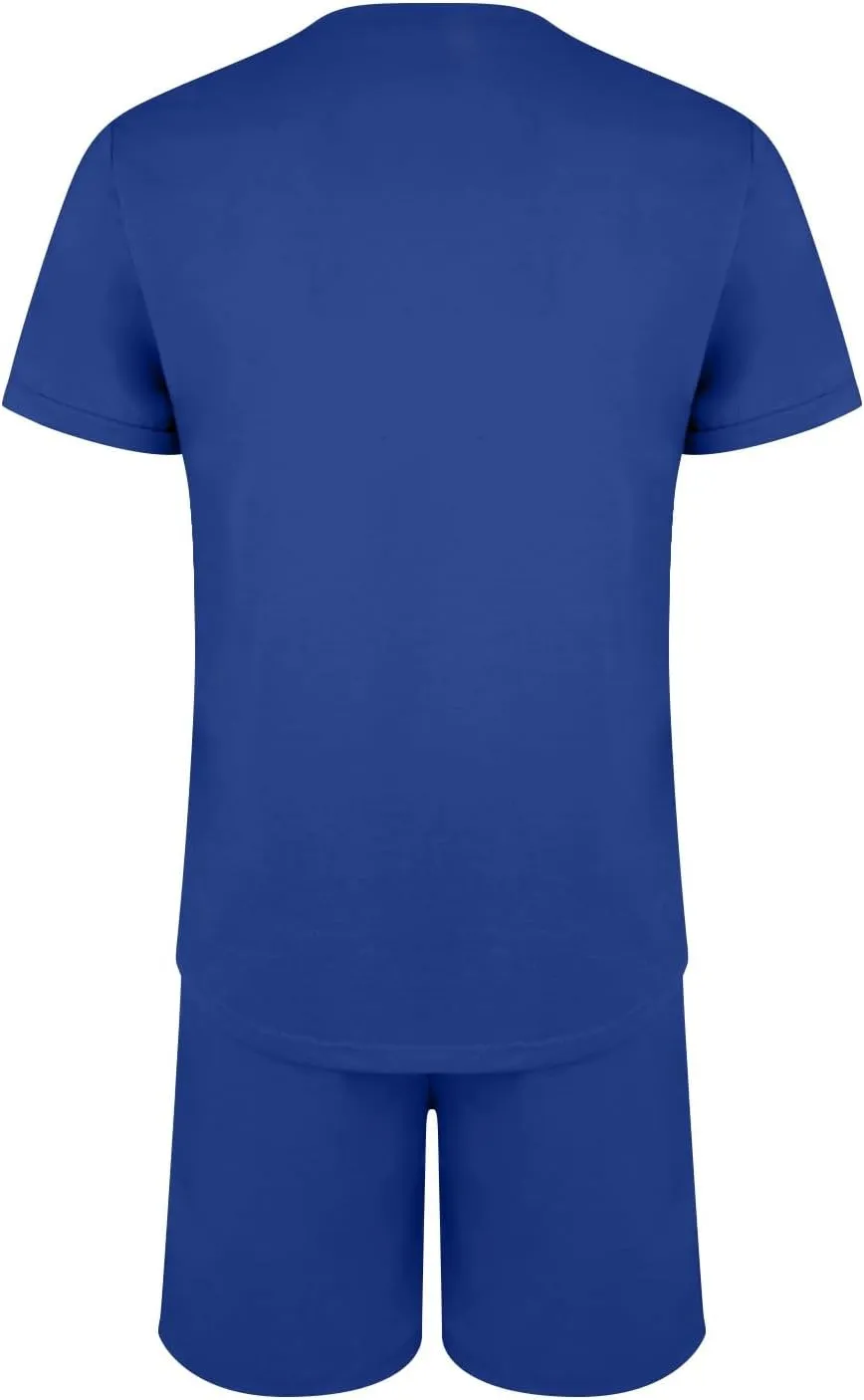 Mens 2 Piece Hawaiian Outfits Short Sleeve Casual T-Shirts and Shorts Matching Set Summer Beach Lounge Tracksuits Set