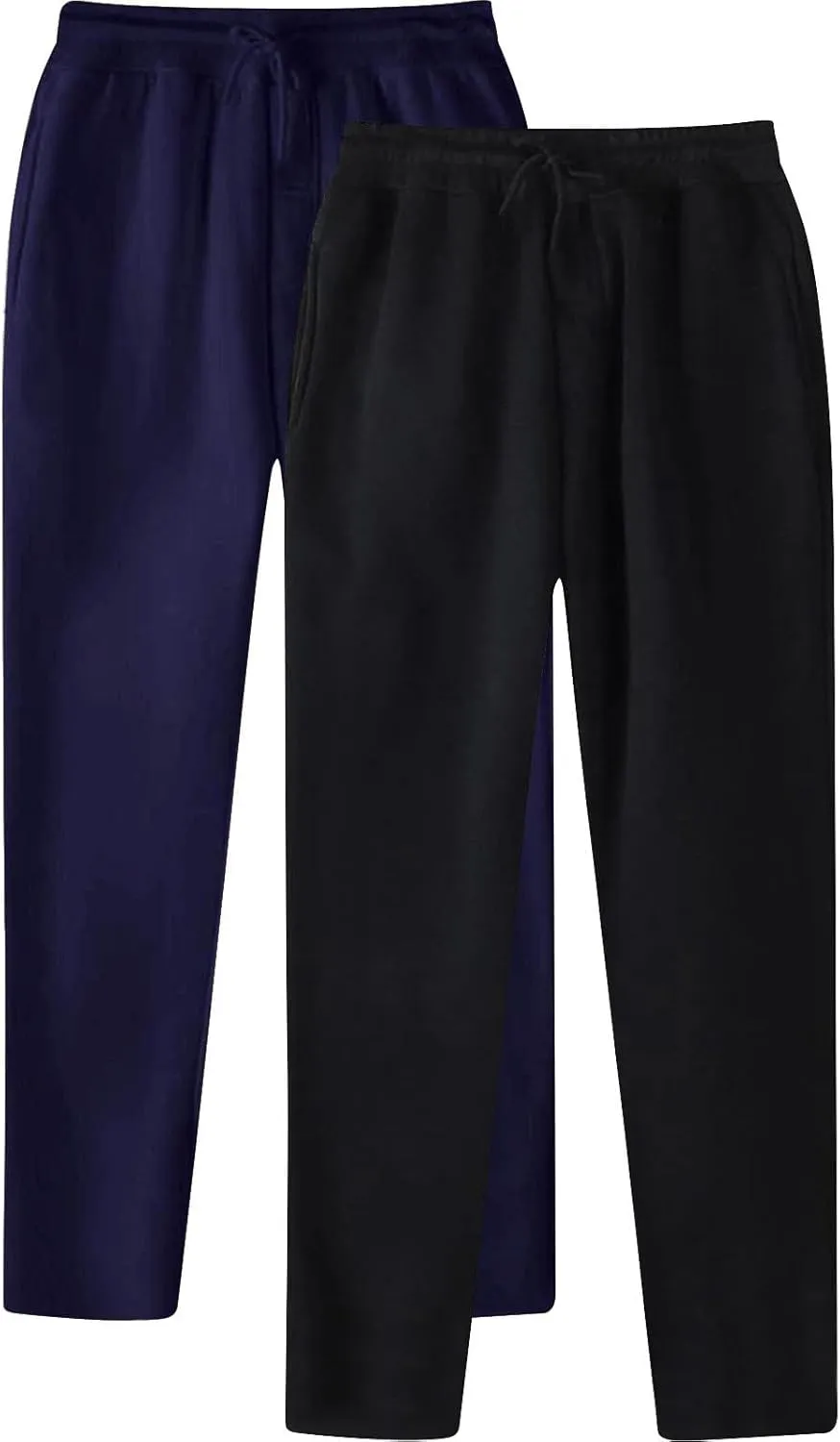 Men's 2PC Stretch Cargo Pants, Fleece Lightweight Comfy Cargo Pants, Sweatpants High Stretch Multi-Pocket Cargo Pants