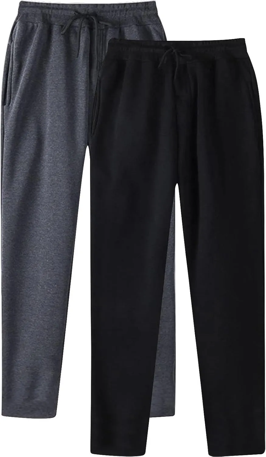 Men's 2PC Stretch Cargo Pants, Fleece Lightweight Comfy Cargo Pants, Sweatpants High Stretch Multi-Pocket Cargo Pants
