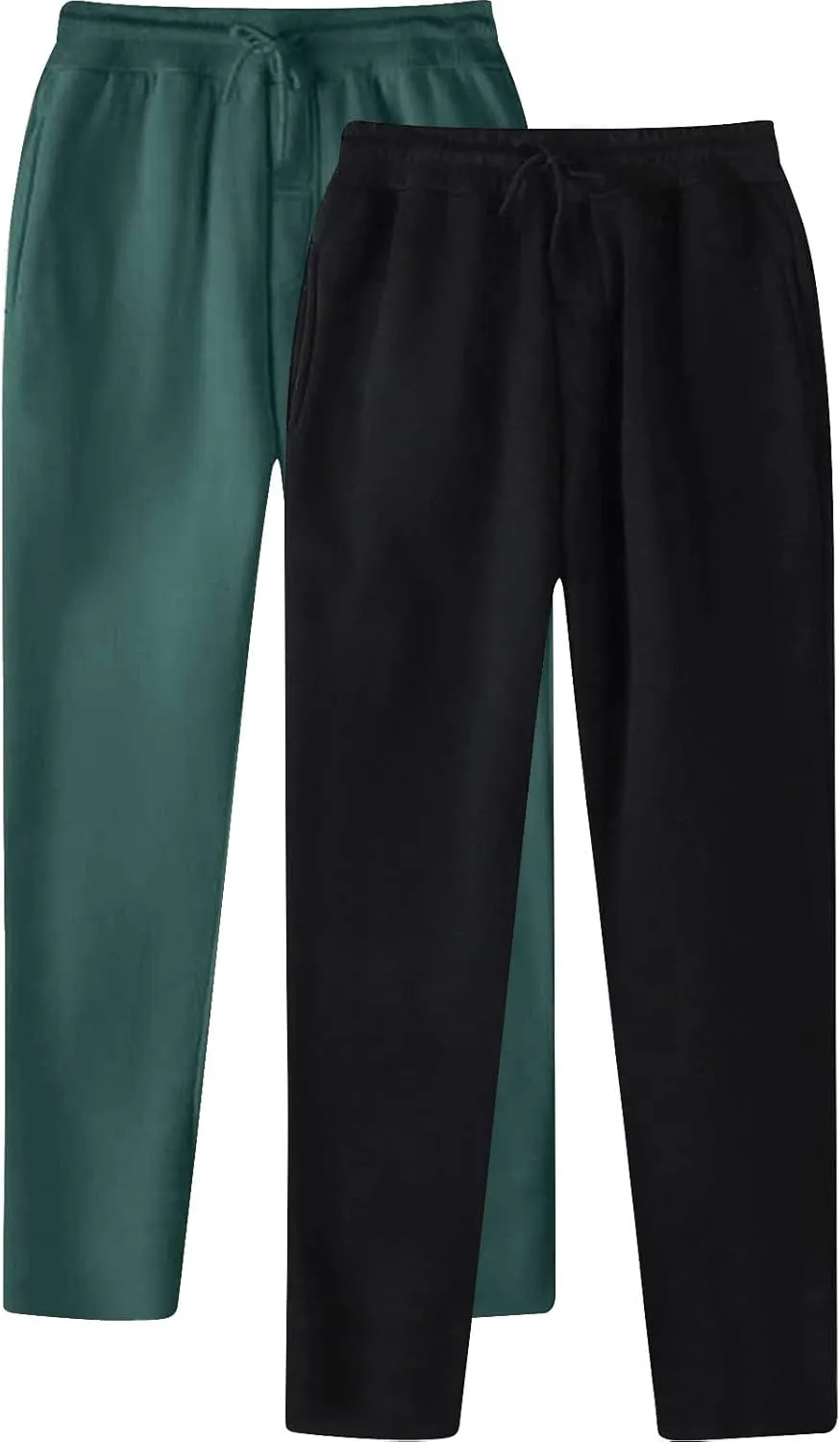 Men's 2PC Stretch Cargo Pants, Fleece Lightweight Comfy Cargo Pants, Sweatpants High Stretch Multi-Pocket Cargo Pants