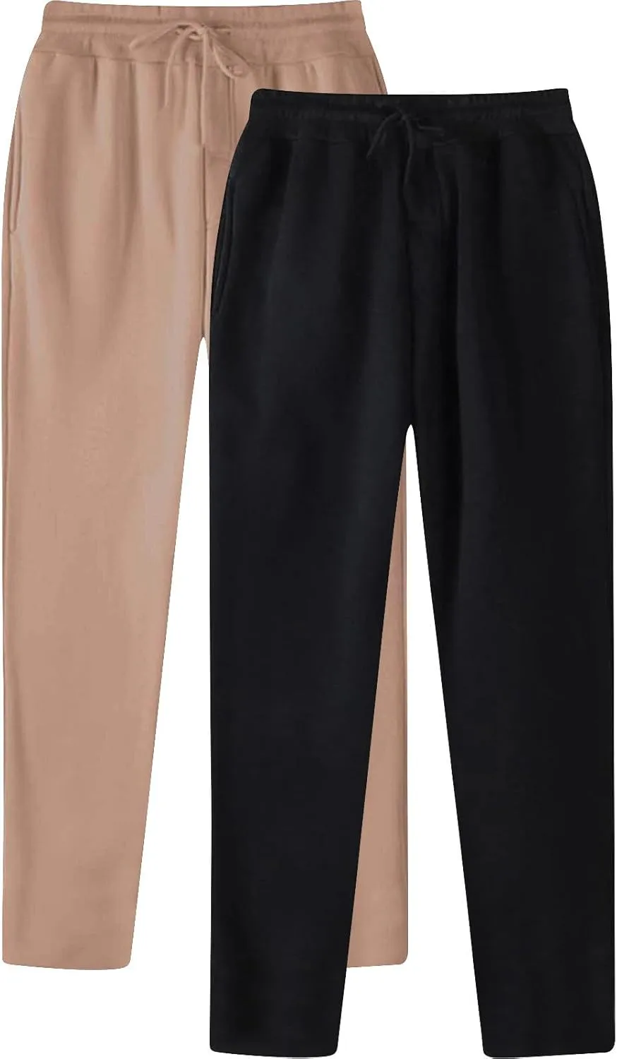 Men's 2PC Stretch Cargo Pants, Fleece Lightweight Comfy Cargo Pants, Sweatpants High Stretch Multi-Pocket Cargo Pants