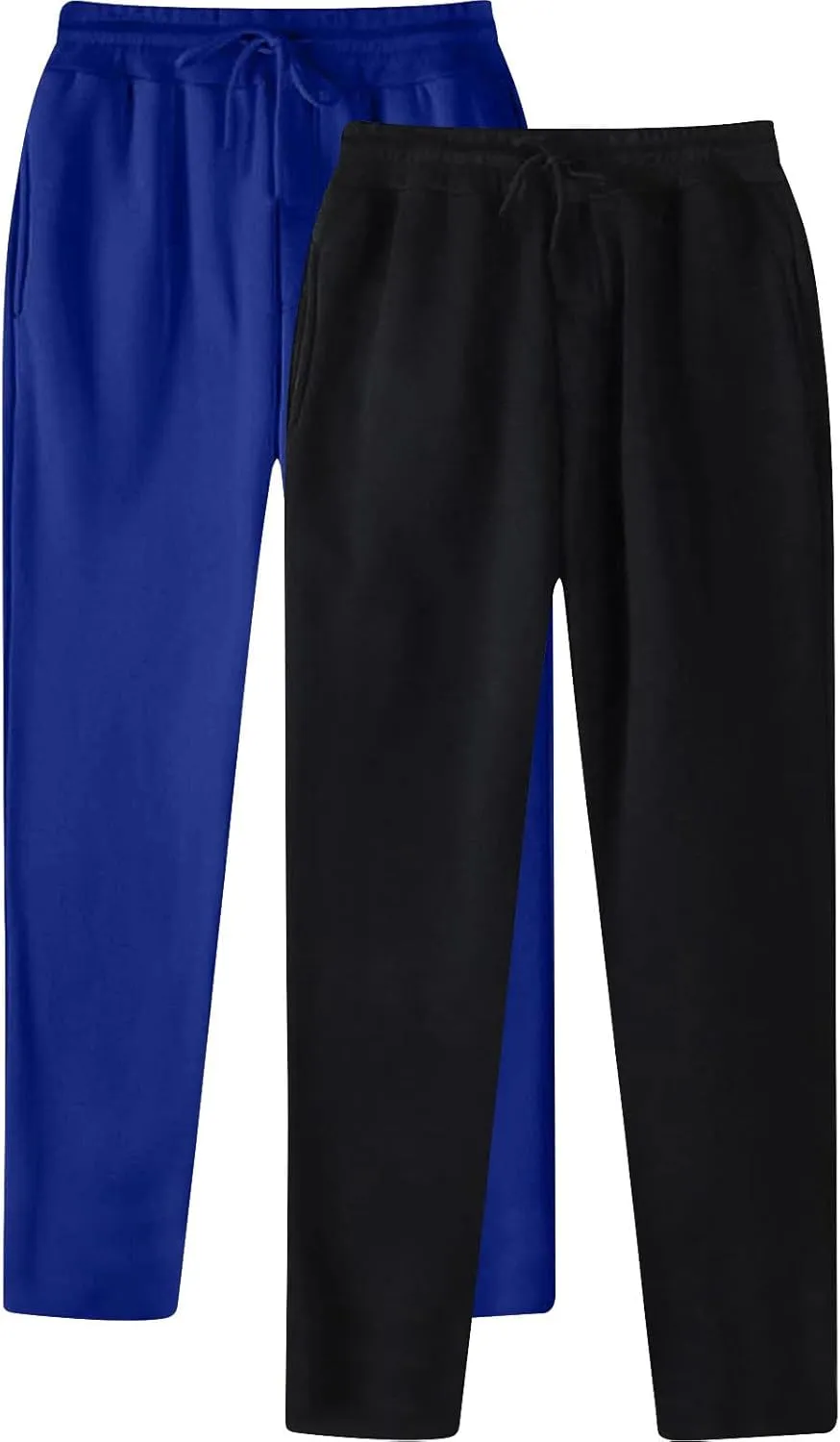 Men's 2PC Stretch Cargo Pants, Fleece Lightweight Comfy Cargo Pants, Sweatpants High Stretch Multi-Pocket Cargo Pants