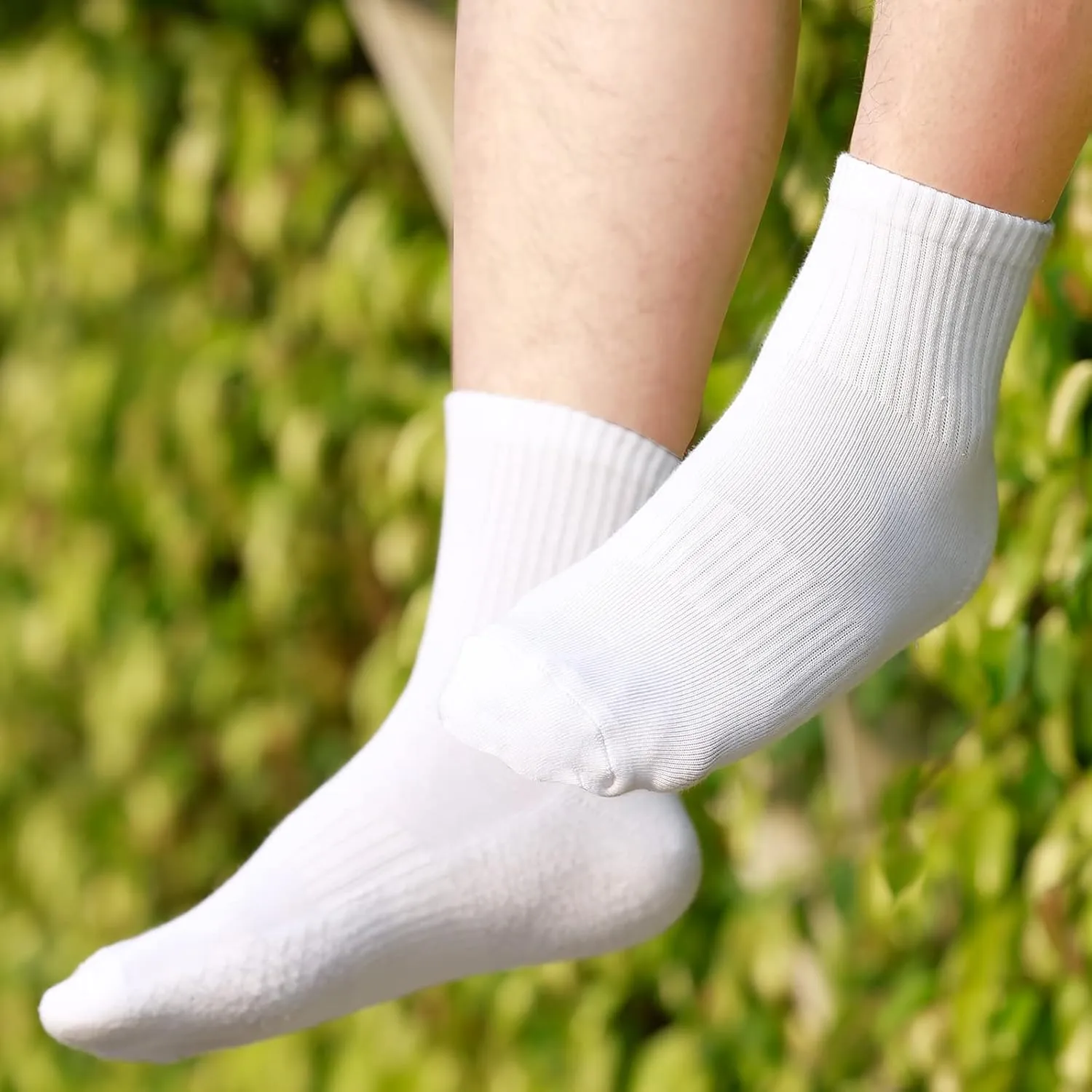 Mens Ankle Gym Golf Tennis Training Athletic Socks For Men, Moisture Wicking Cushioned Quarter Crew Socks, 5 Pairs