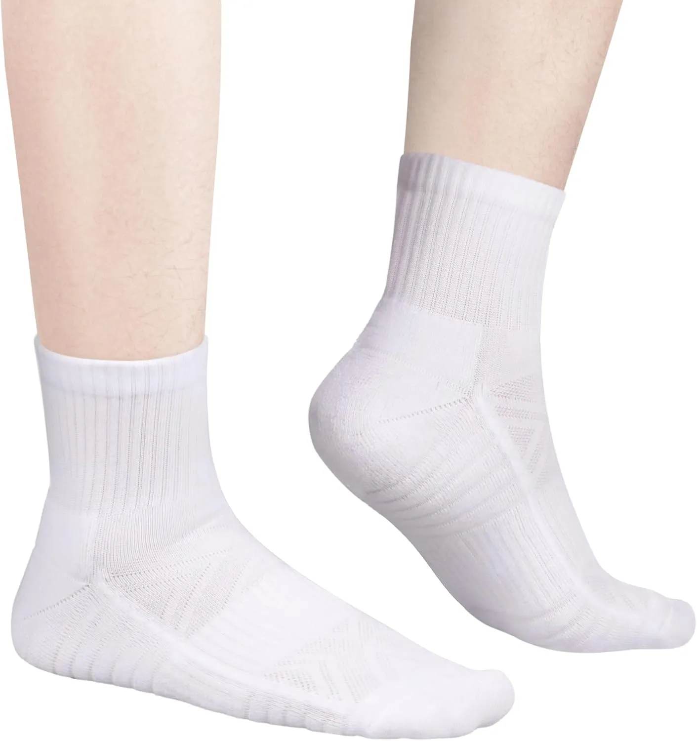 Mens Ankle Gym Golf Tennis Training Athletic Socks For Men, Moisture Wicking Cushioned Quarter Crew Socks, 5 Pairs