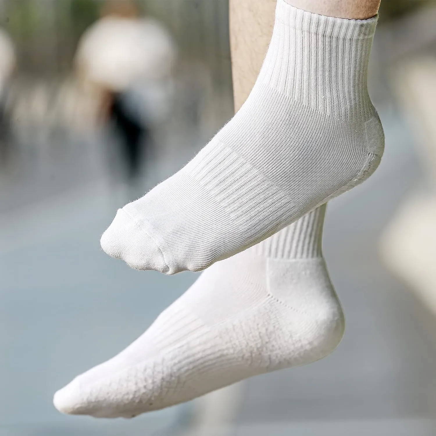 Mens Ankle Gym Golf Tennis Training Athletic Socks For Men, Moisture Wicking Cushioned Quarter Crew Socks, 5 Pairs