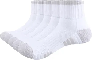 Men's Ankle Gym Tennis Running Athletic Socks For Men, Moisture Wicking Casual Everyday Cushioned Quarter Socks