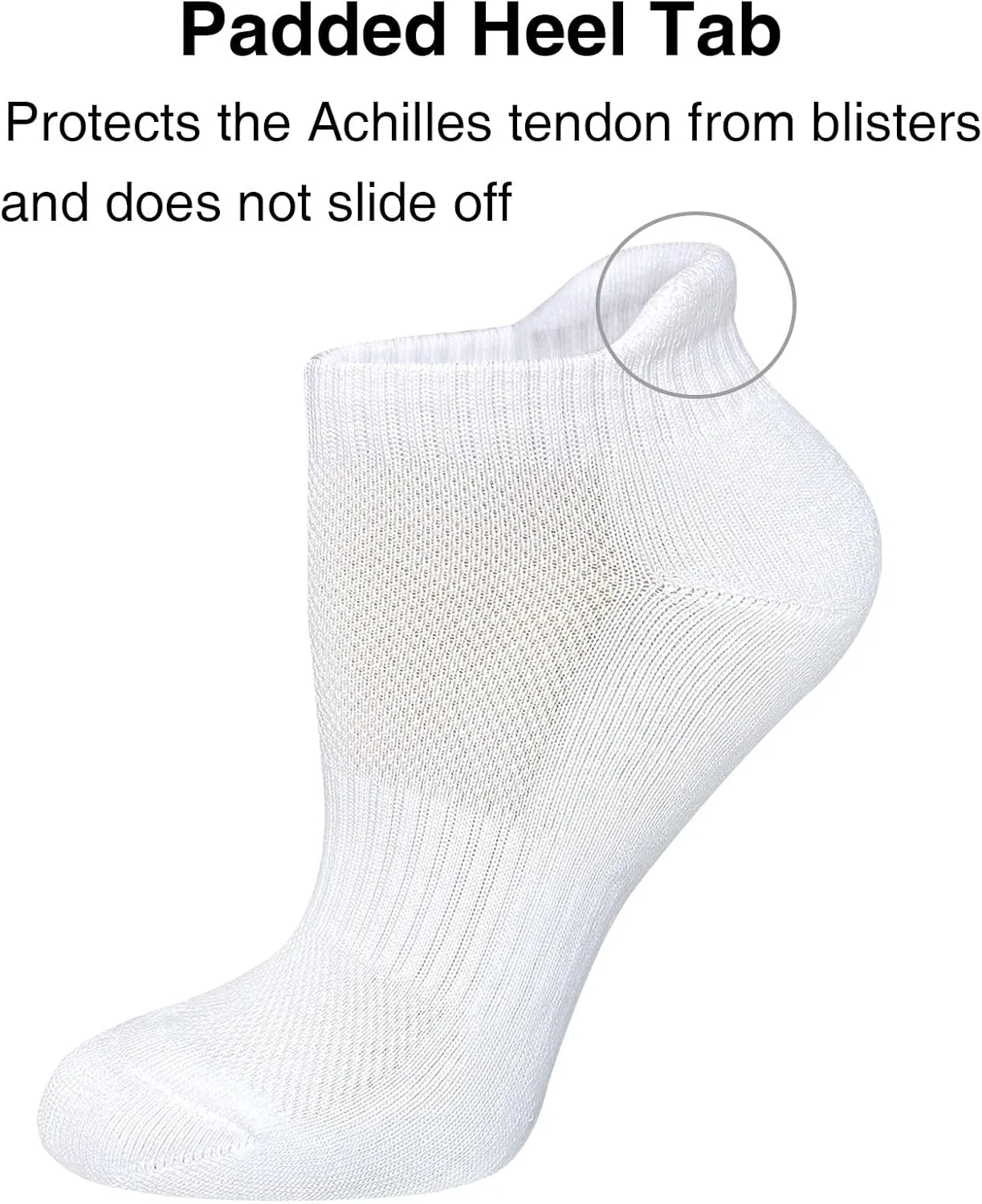 Men's Ankle Socks Athletic Tab Running Low Cut (6 Pairs)