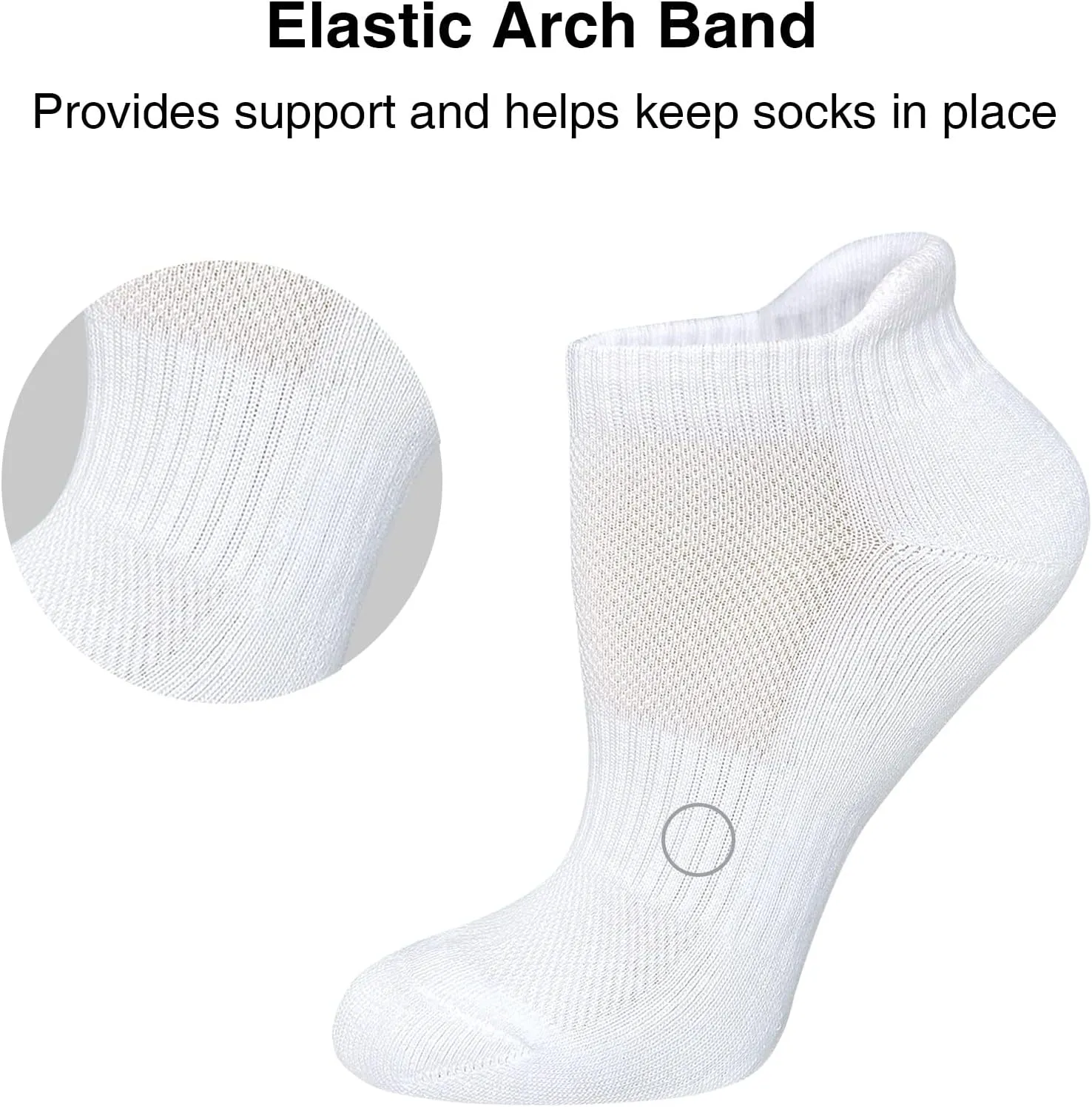 Men's Ankle Socks Athletic Tab Running Low Cut (6 Pairs)