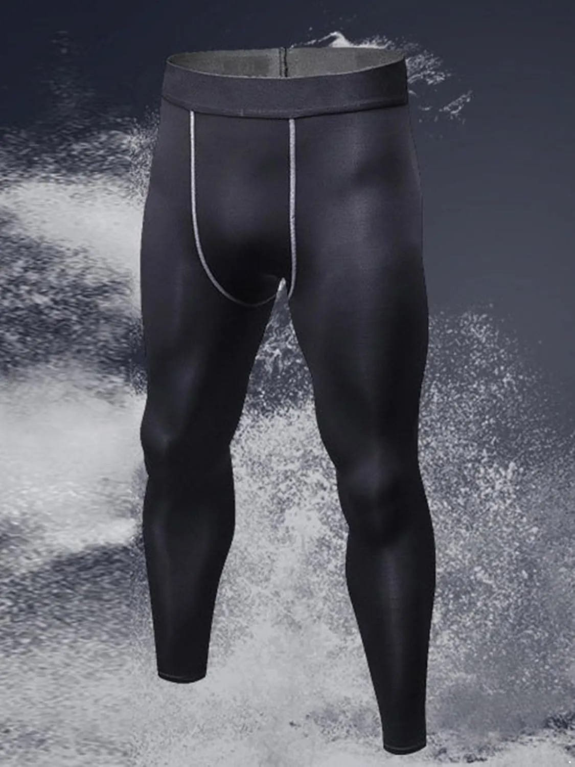 Mens Athletic Compression Pants Workout Training Leggings Sport Tights Full Length Underpants Gym Activewear