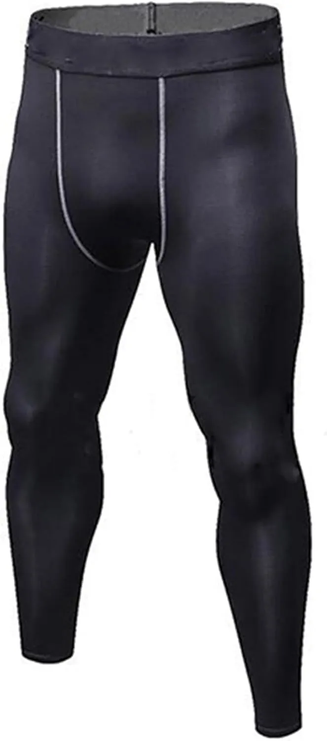 Mens Athletic Compression Pants Workout Training Leggings Sport Tights Full Length Underpants Gym Activewear