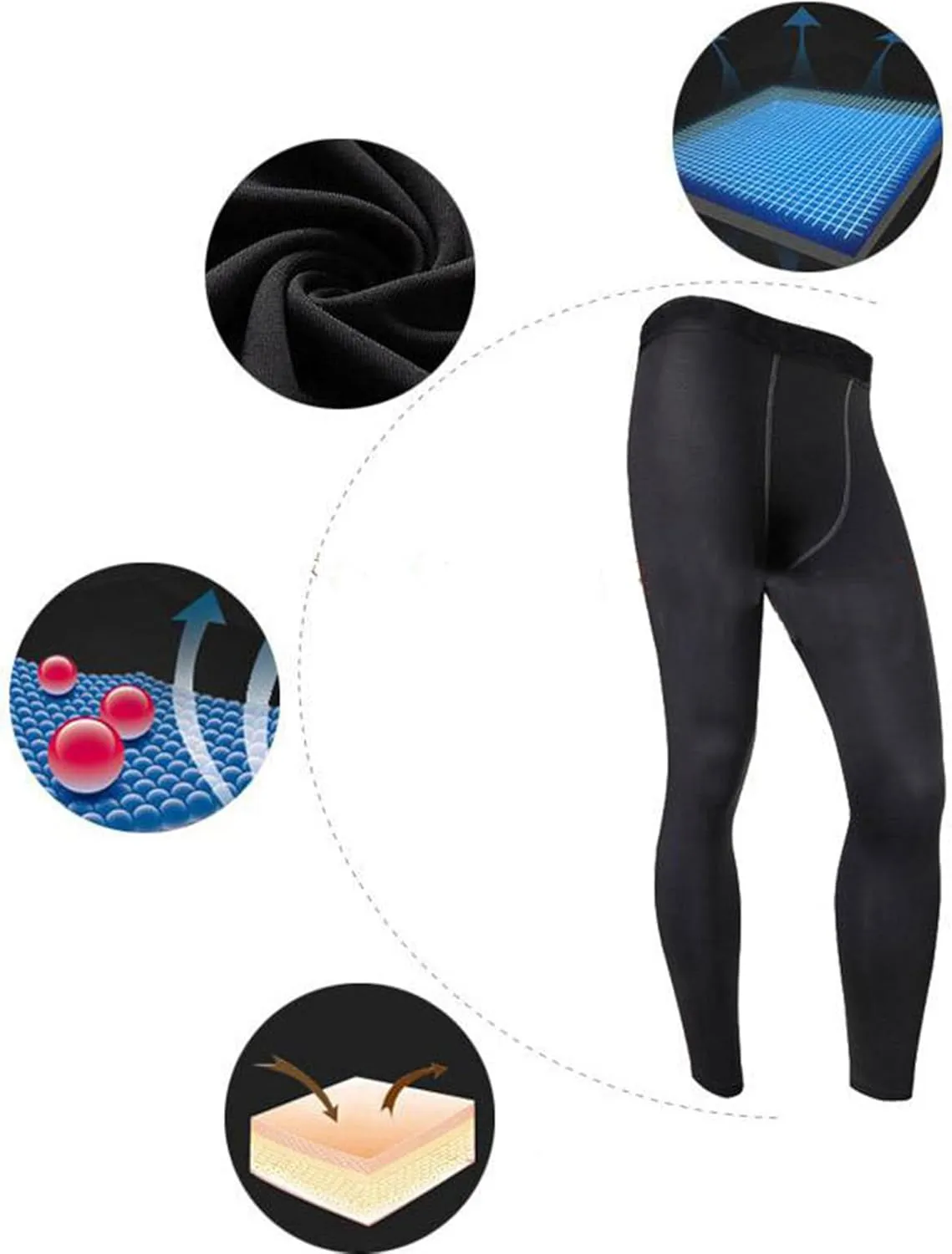 Mens Athletic Compression Pants Workout Training Leggings Sport Tights Full Length Underpants Gym Activewear
