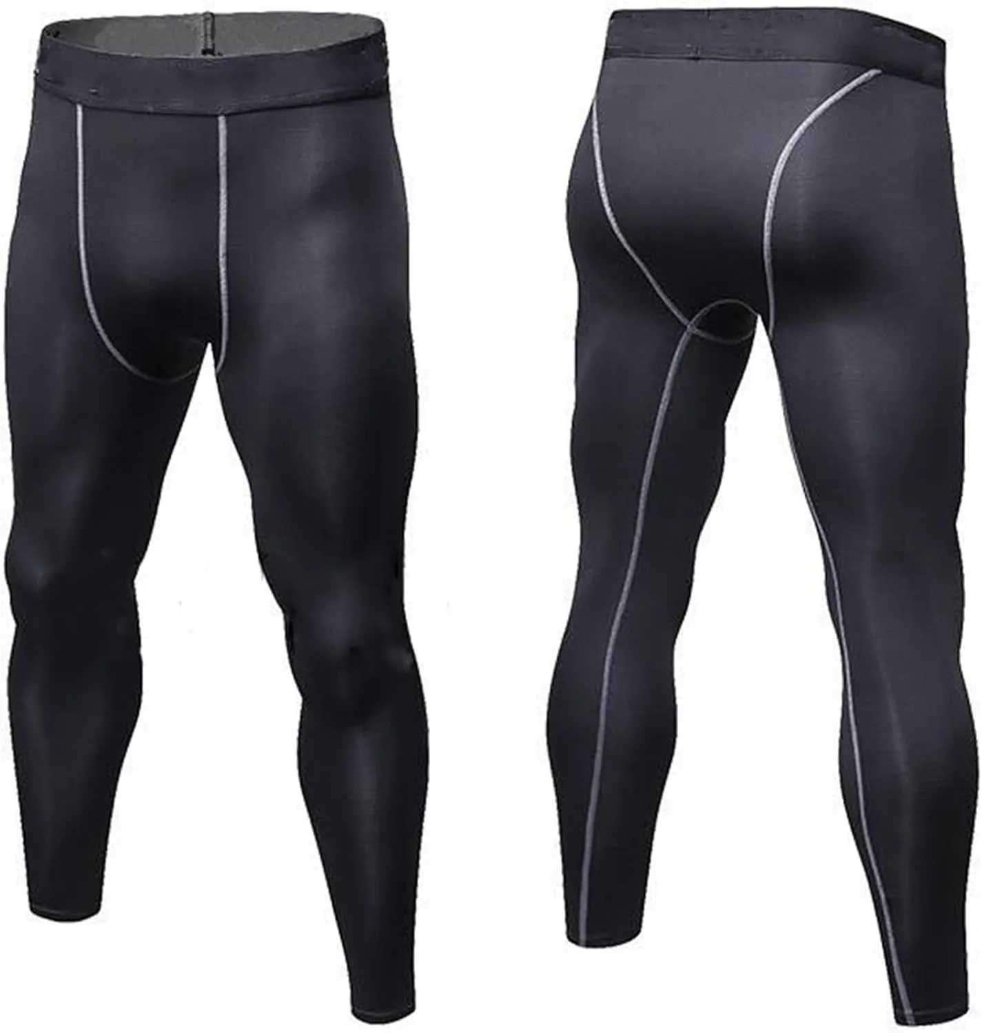 Mens Athletic Compression Pants Workout Training Leggings Sport Tights Full Length Underpants Gym Activewear
