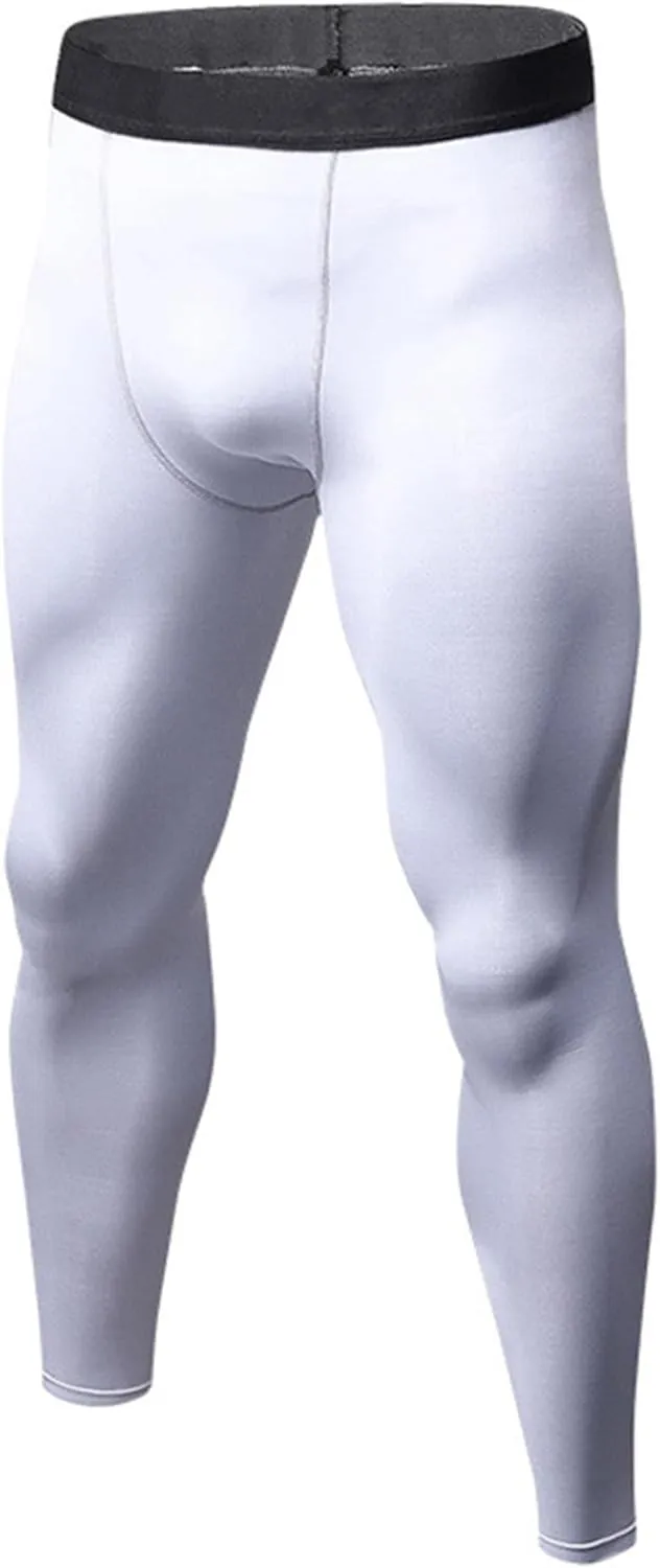 Mens Athletic Compression Pants Workout Training Leggings Sport Tights Full Length Underpants Gym Activewear