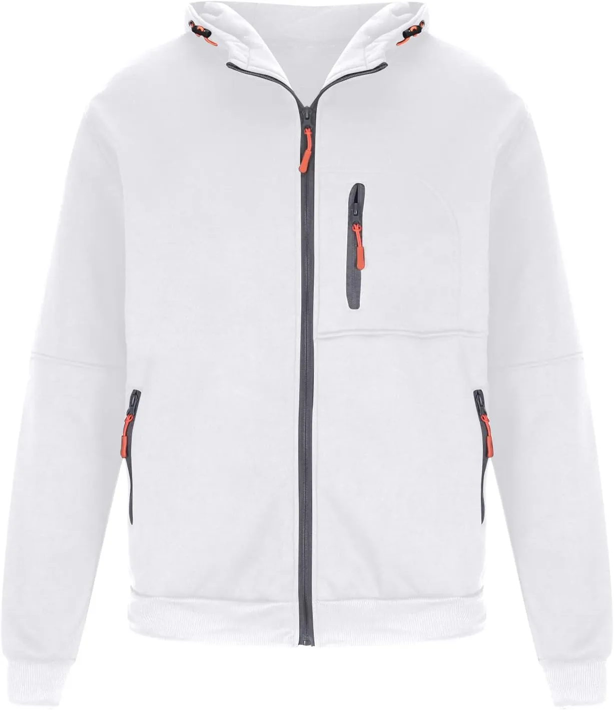 Men's Athletic Full Zip Jacket Long Sleeve Zipper Hoodies Sports Fitness Outerwear Solid Sweatshirt Coat with Pocket