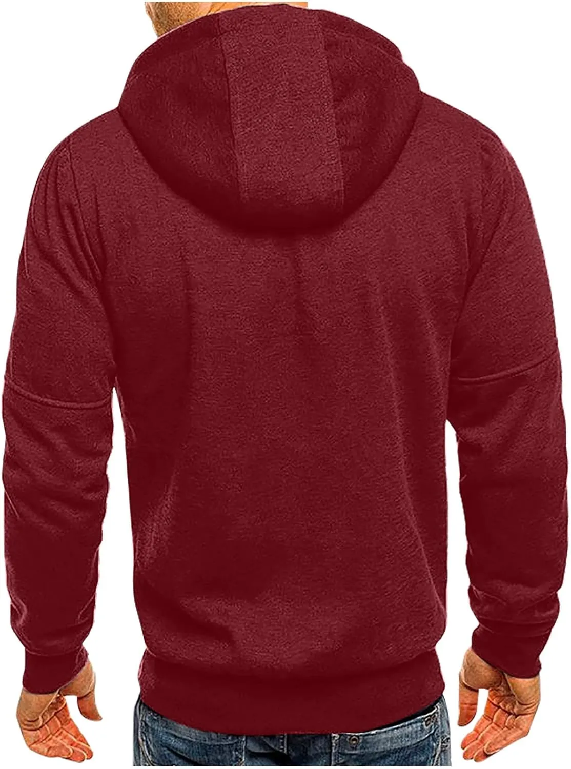 Men's Athletic Full Zip Jacket Long Sleeve Zipper Hoodies Sports Fitness Outerwear Solid Sweatshirt Coat with Pocket