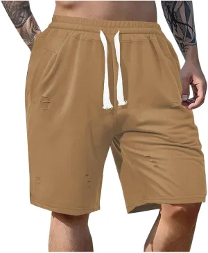 Men's Athletic Waffle Shorts Quick Dry with Pockets Bermuda Gym Running Workout Lightweight Activewear Trunks