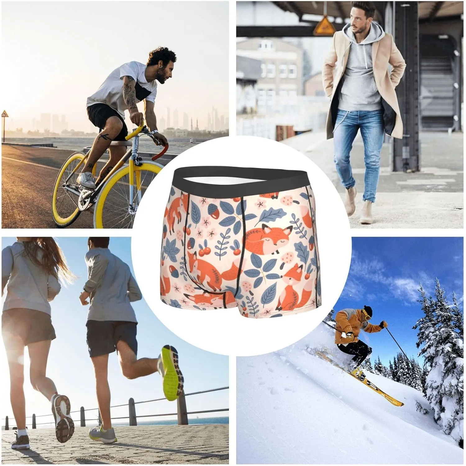 Men's Boxer Briefs Breathable Men's Underwear Boxer Briefs Soft