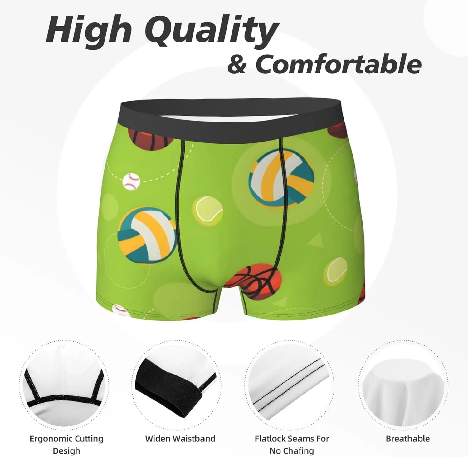 Men's Boxer Briefs Breathable Men's Underwear Boxer Briefs Soft