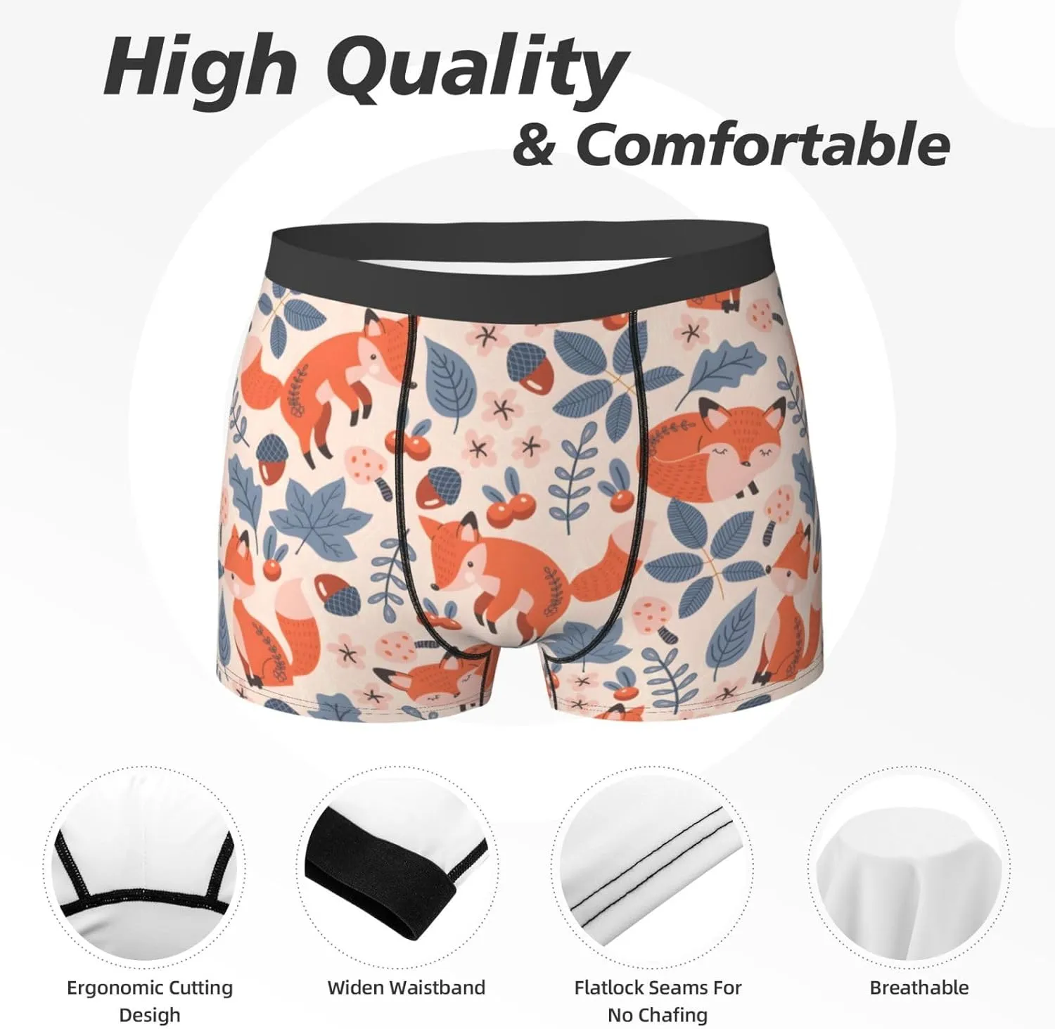 Men's Boxer Briefs Breathable Men's Underwear Boxer Briefs Soft