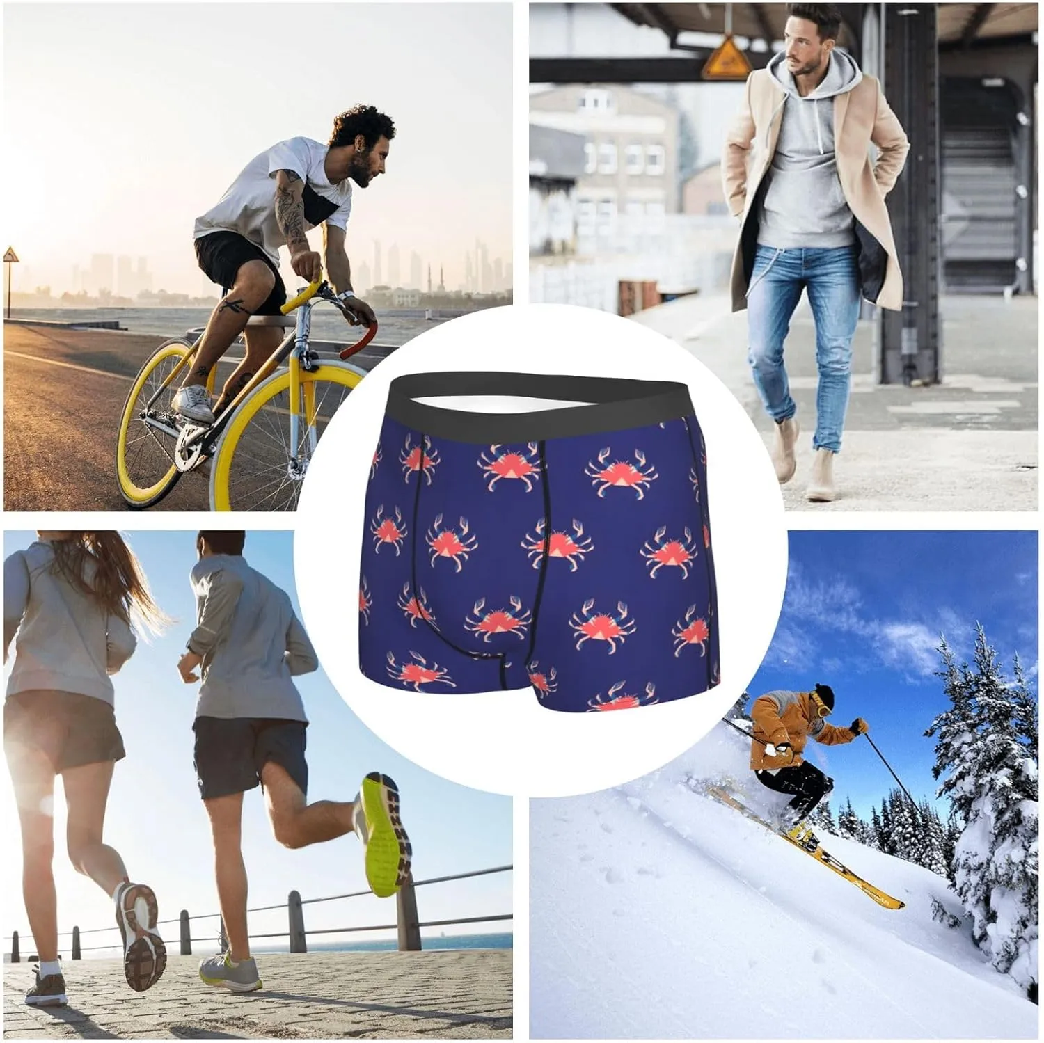 Men's Boxer Briefs Breathable Men's Underwear Boxer Briefs Soft