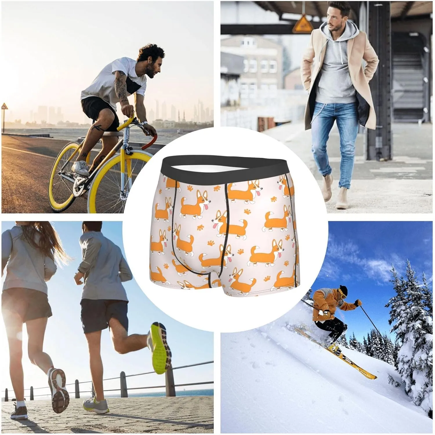 Men's Boxer Briefs Breathable Mens Underwear Briefs Soft