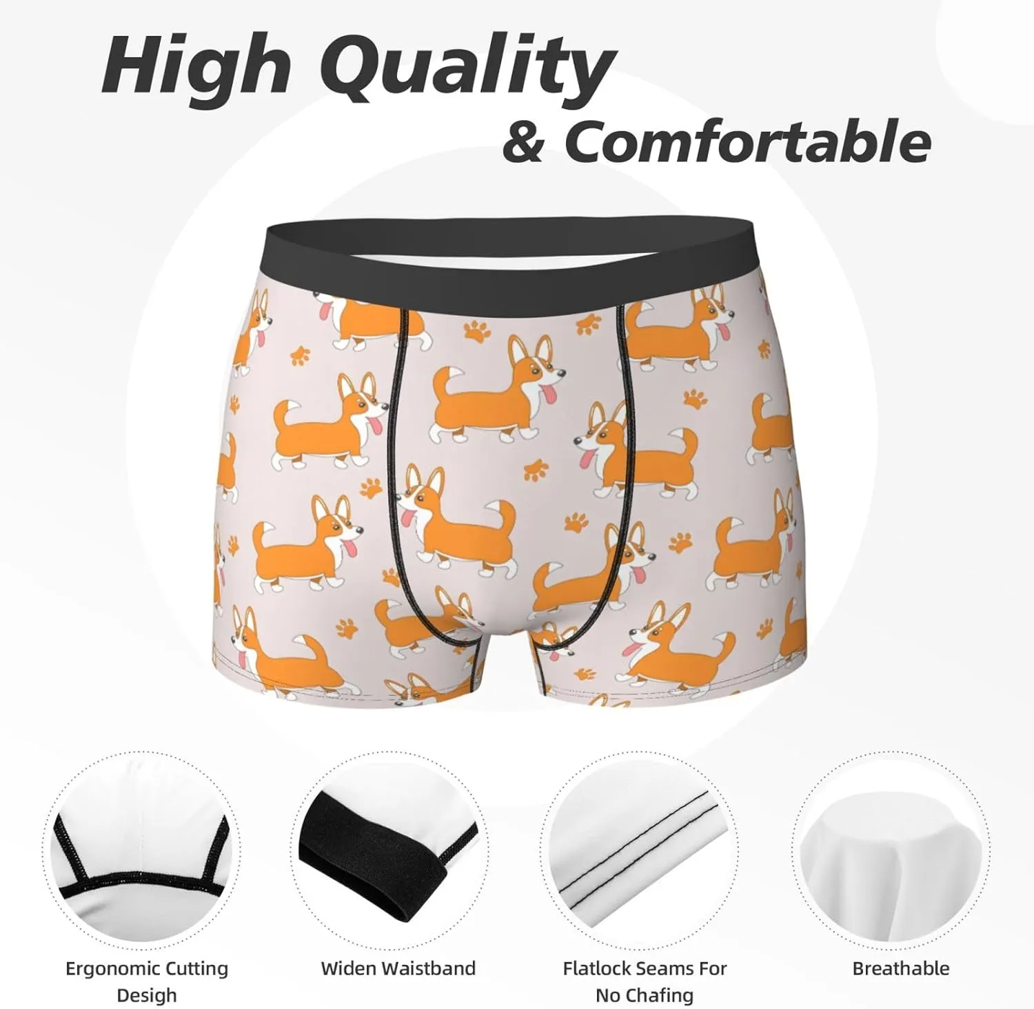Men's Boxer Briefs Breathable Mens Underwear Briefs Soft
