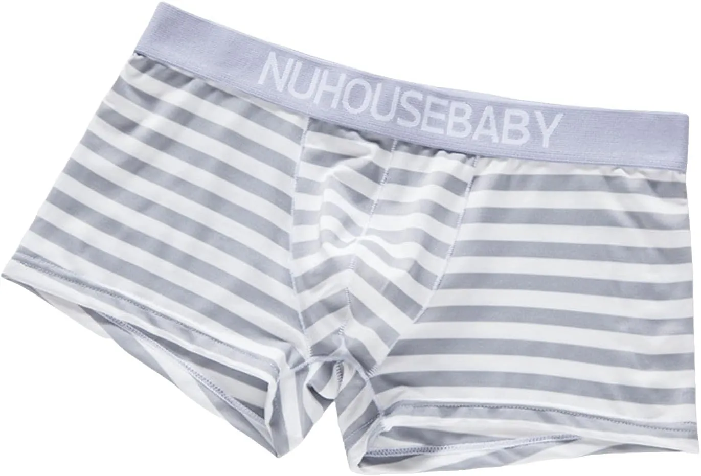 Mens Boxer Briefs Underwear High Waisted Breathable Sexy Cotton Striped Trunks Stretch Soft Comfortable Pouch Cool Underwear