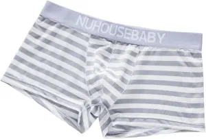 Mens Boxer Briefs Underwear High Waisted Breathable Sexy Cotton Striped Trunks Stretch Soft Comfortable Pouch Cool Underwear