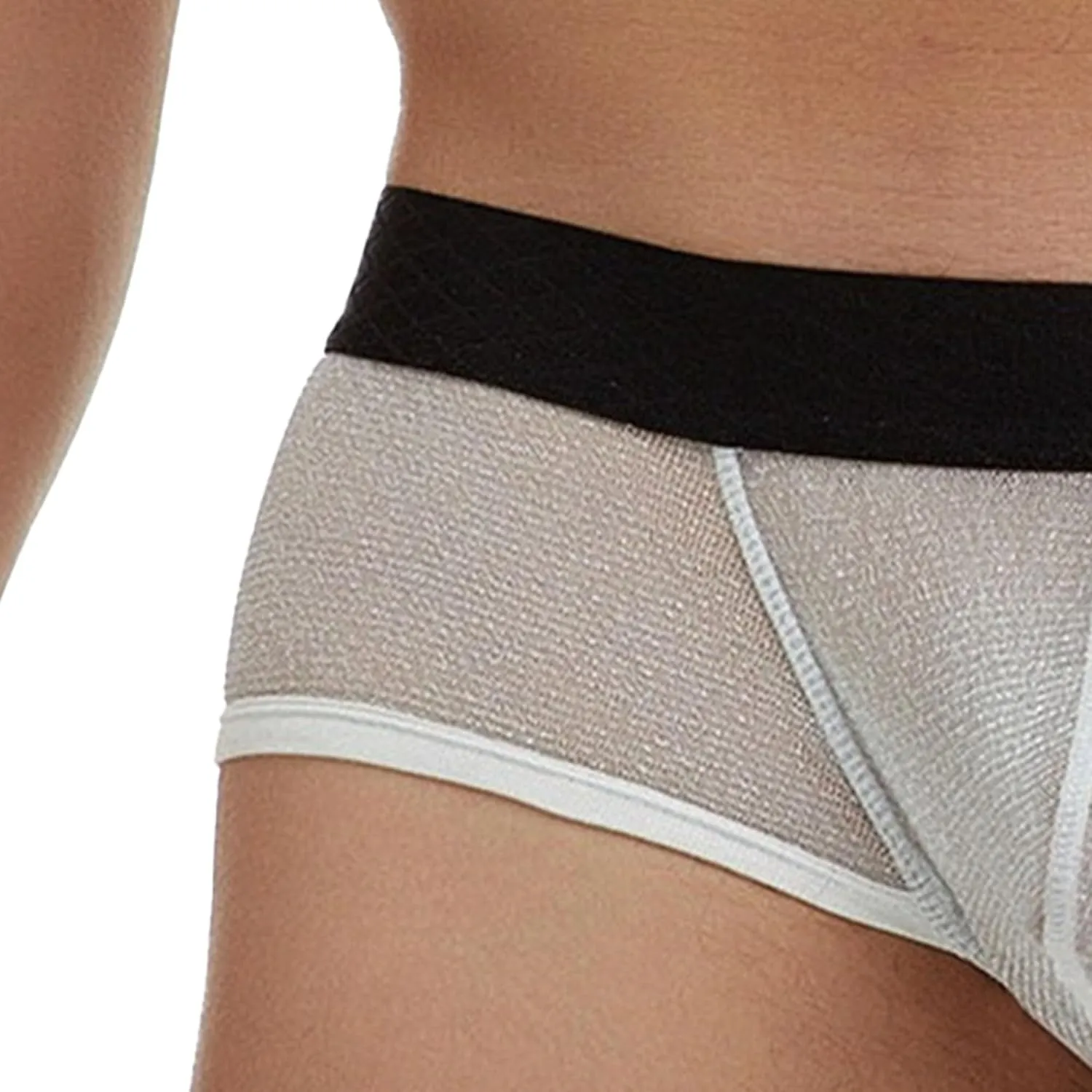 Mens Breathable Mesh Boxer Briefs Low Rise Stretch Breathable Underwear Boxer Sexy See Through Lingerie Underwear