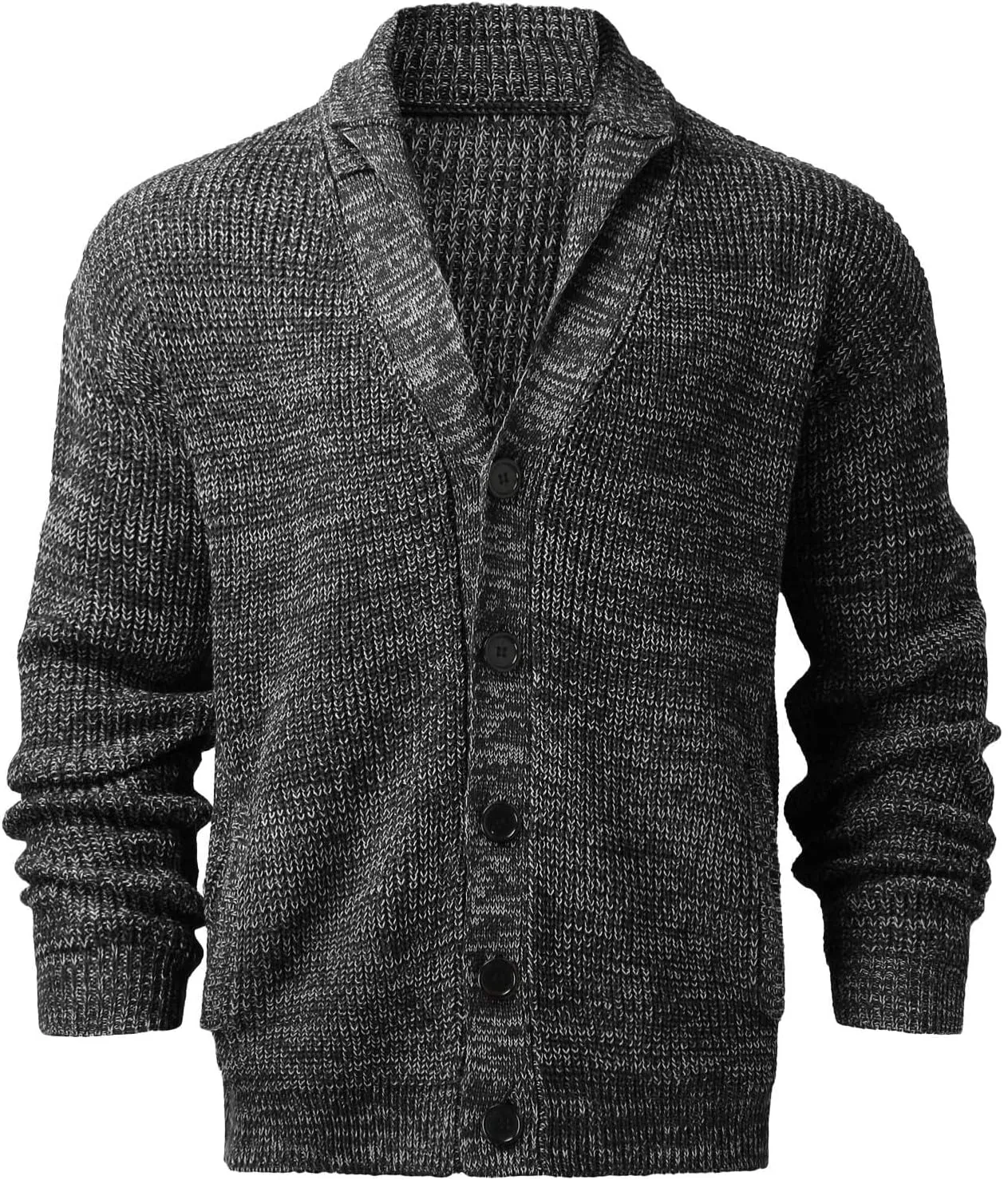 Mens Cable Knit Cardigan Sweater Shawl Collar Knit Blazer Jackets Button Down Fall Winter Faux Wool Chunky Sweaters