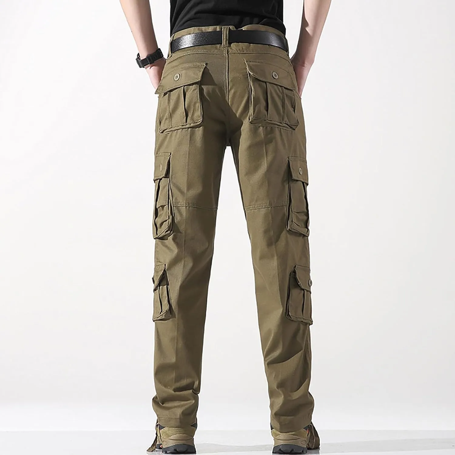 Mens Cargo Pants Relaxed Fit Work Hiking Pants Stretch Tactical Pants Lightweight Outdoor Travel Pants Multi Pockets Joggers