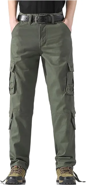 Mens Cargo Pants Relaxed Fit Work Hiking Pants Stretch Tactical Pants Lightweight Outdoor Travel Pants Multi Pockets Joggers
