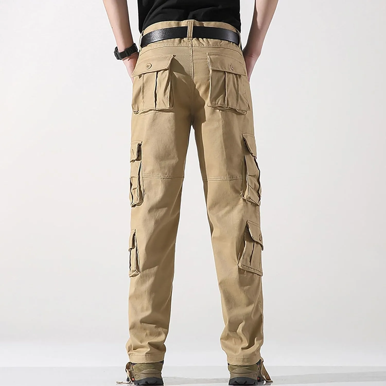 Mens Cargo Pants Relaxed Fit Work Hiking Pants Stretch Tactical Pants Lightweight Outdoor Travel Pants Multi Pockets Joggers