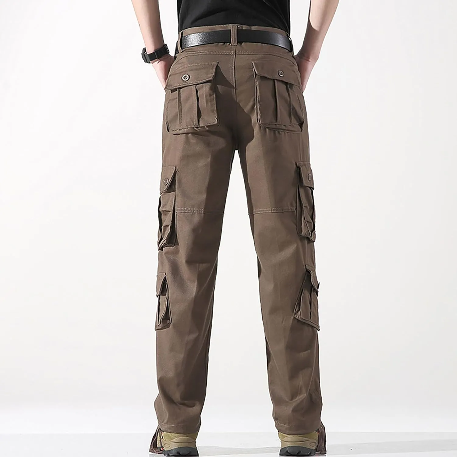 Mens Cargo Pants Relaxed Fit Work Hiking Pants Stretch Tactical Pants Lightweight Outdoor Travel Pants Multi Pockets Joggers