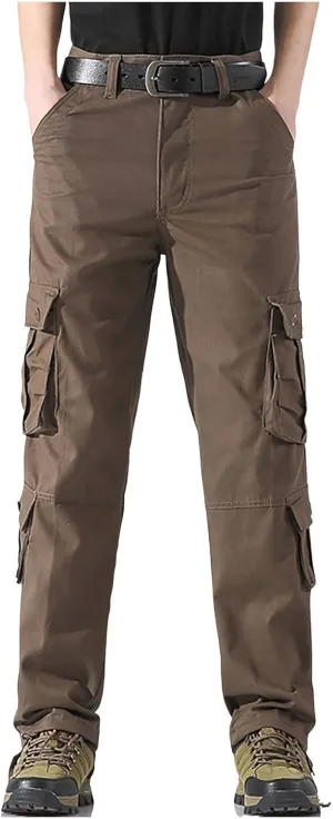 Mens Cargo Pants Relaxed Fit Work Hiking Pants Stretch Tactical Pants Lightweight Outdoor Travel Pants Multi Pockets Joggers