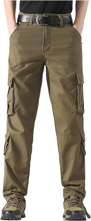 Mens Cargo Pants Relaxed Fit Work Hiking Pants Stretch Tactical Pants Lightweight Outdoor Travel Pants Multi Pockets Joggers