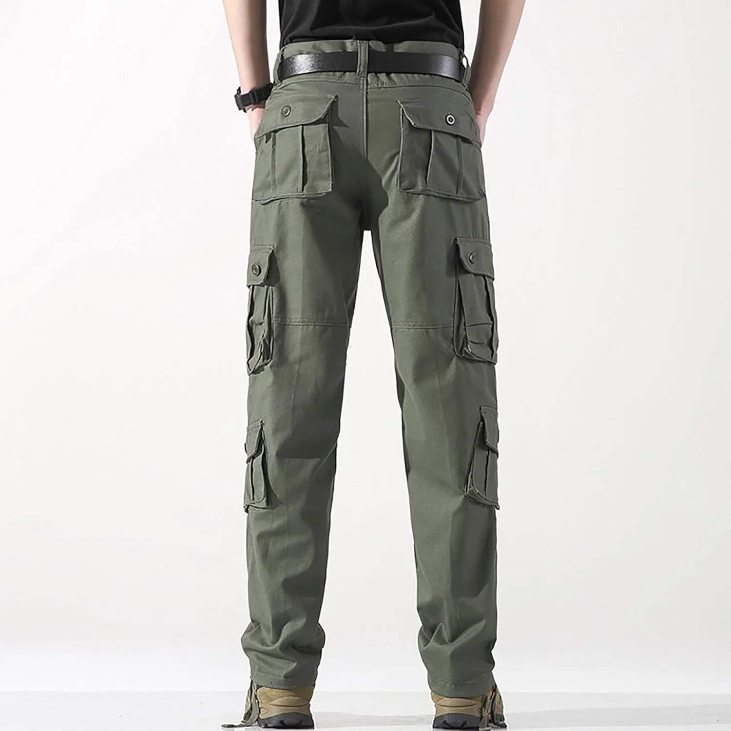 Mens Cargo Pants Relaxed Fit Work Hiking Pants Stretch Tactical Pants Lightweight Outdoor Travel Pants Multi Pockets Joggers