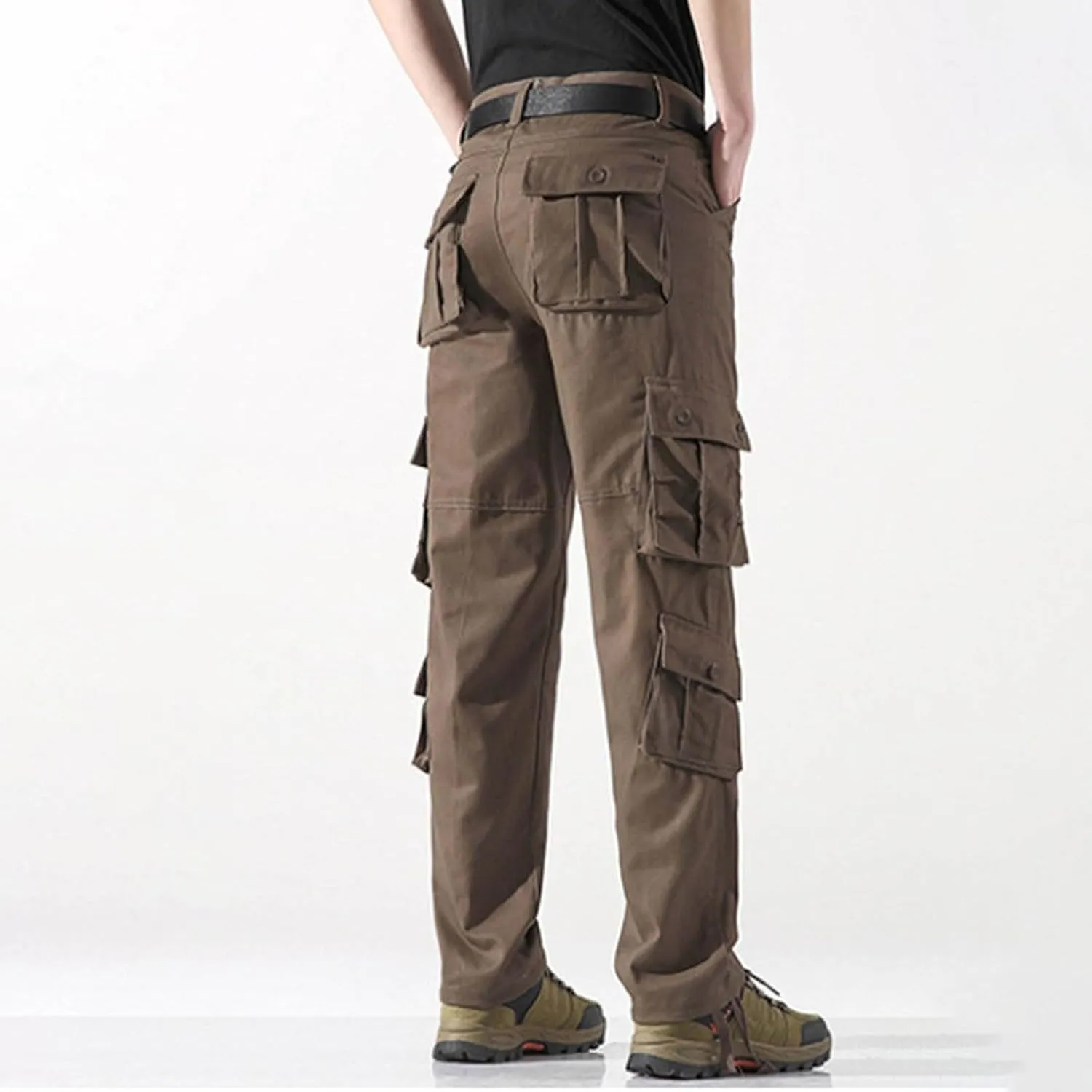 Mens Cargo Pants Relaxed Fit Work Hiking Pants Stretch Tactical Pants Lightweight Outdoor Travel Pants Multi Pockets Joggers