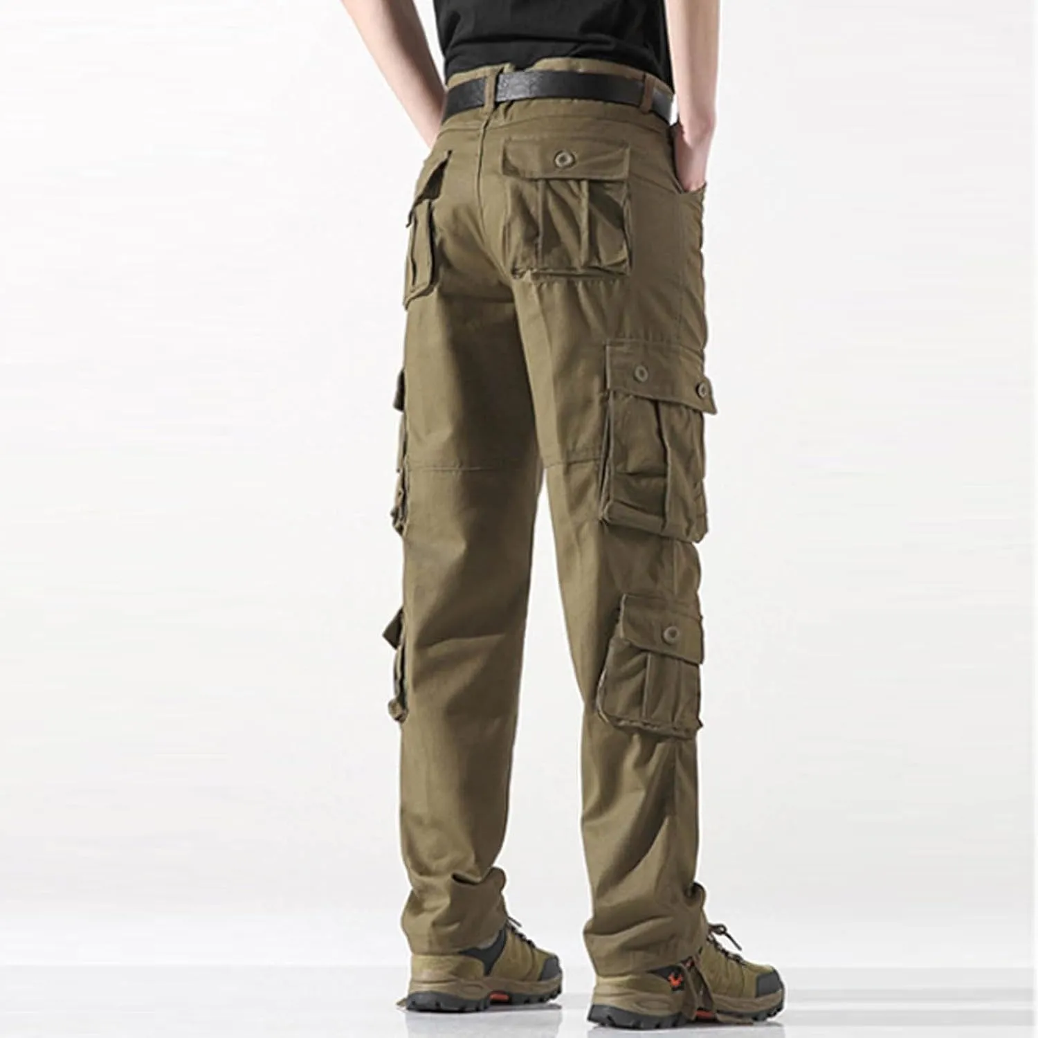 Mens Cargo Pants Relaxed Fit Work Hiking Pants Stretch Tactical Pants Lightweight Outdoor Travel Pants Multi Pockets Joggers