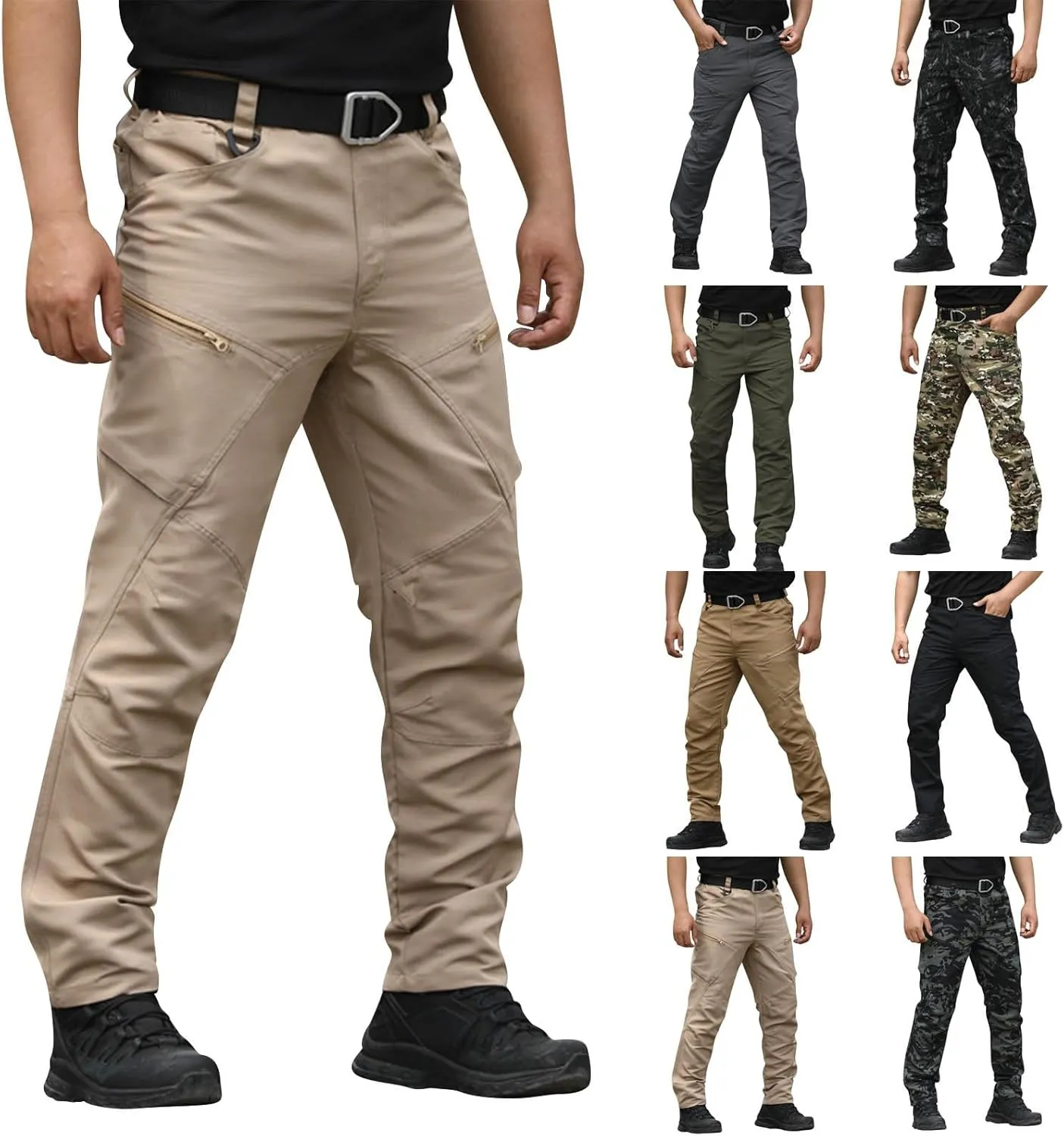 Men's Cargo Pants Tactical Pants, Water Resistant Ripstop Cargo Pants, Lightweight Work Hiking Pants, Outdoor Pant
