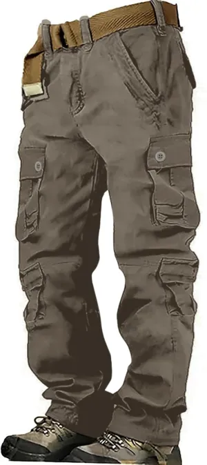 Men's Casual Cargo Pants Zipper Middle Waist Denim Long Pants Mens Loose Cargo Pants Men's Camo Cargo Pants