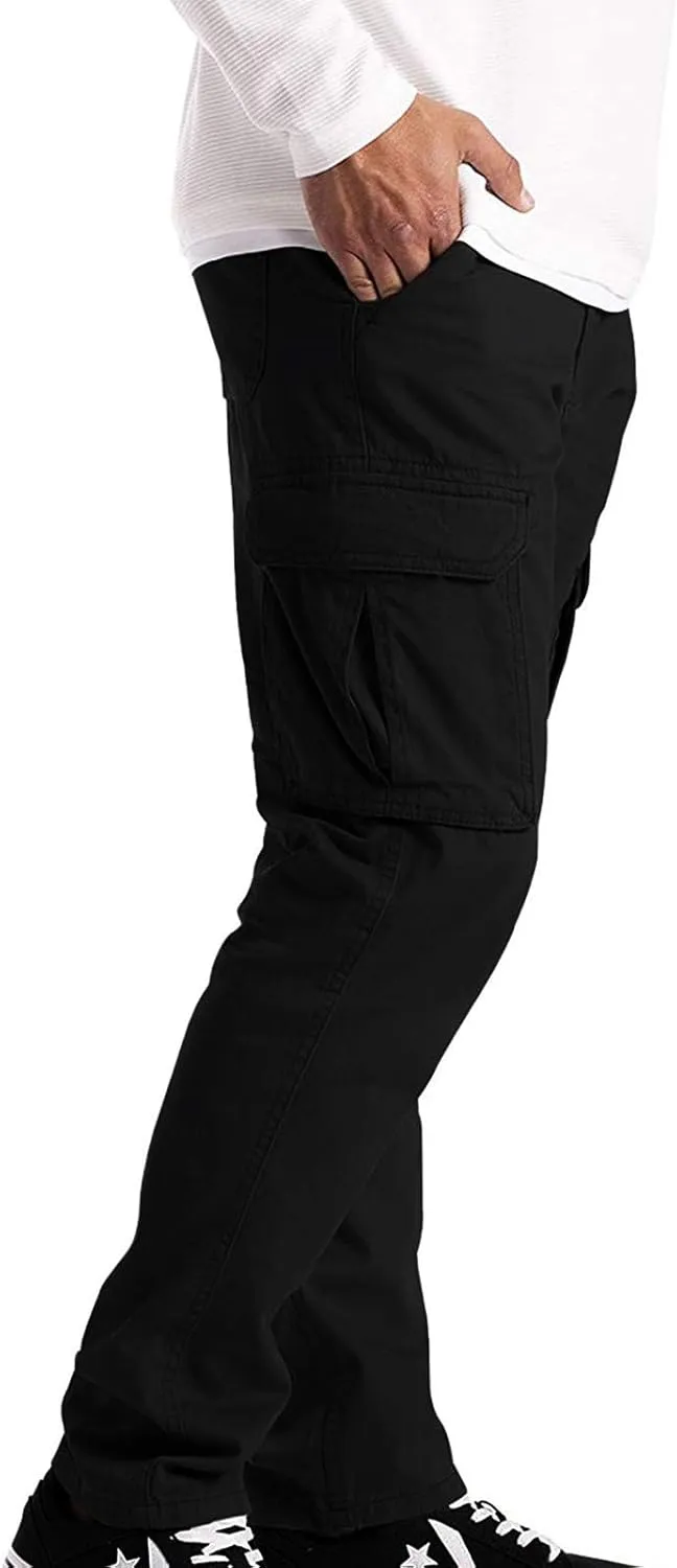 Men's Casual Cargo Pants Zipper Middle Waist Denim Long Pants Mens Loose Cargo Pants Men's Camo Cargo Pants