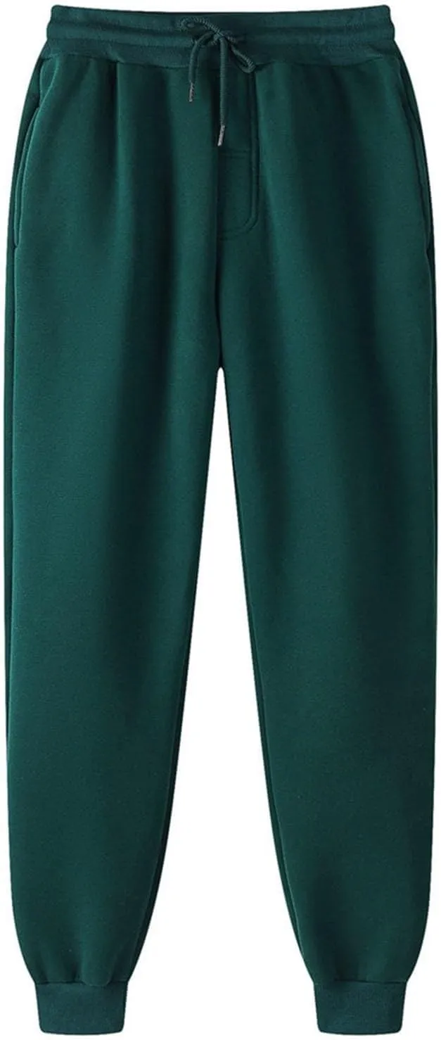 Mens Casual Joggers Pants Cotton Drawstring Cargo Pants Fashion Baggy Athletic Jogging Solid Sweatpants with Pocket