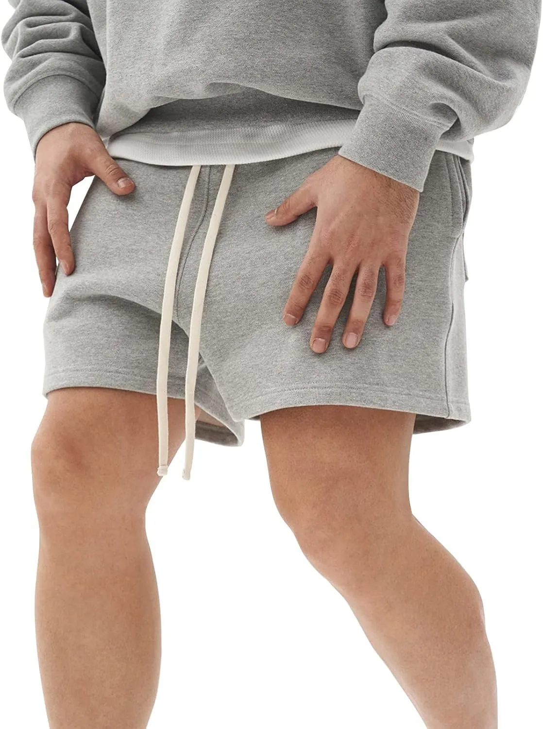 Mens Casual Workout Sweat Shorts Cotton Gym Training Lounge Pajama Bottoms Big and Tall Loose Fit Pull-On Jersey Short