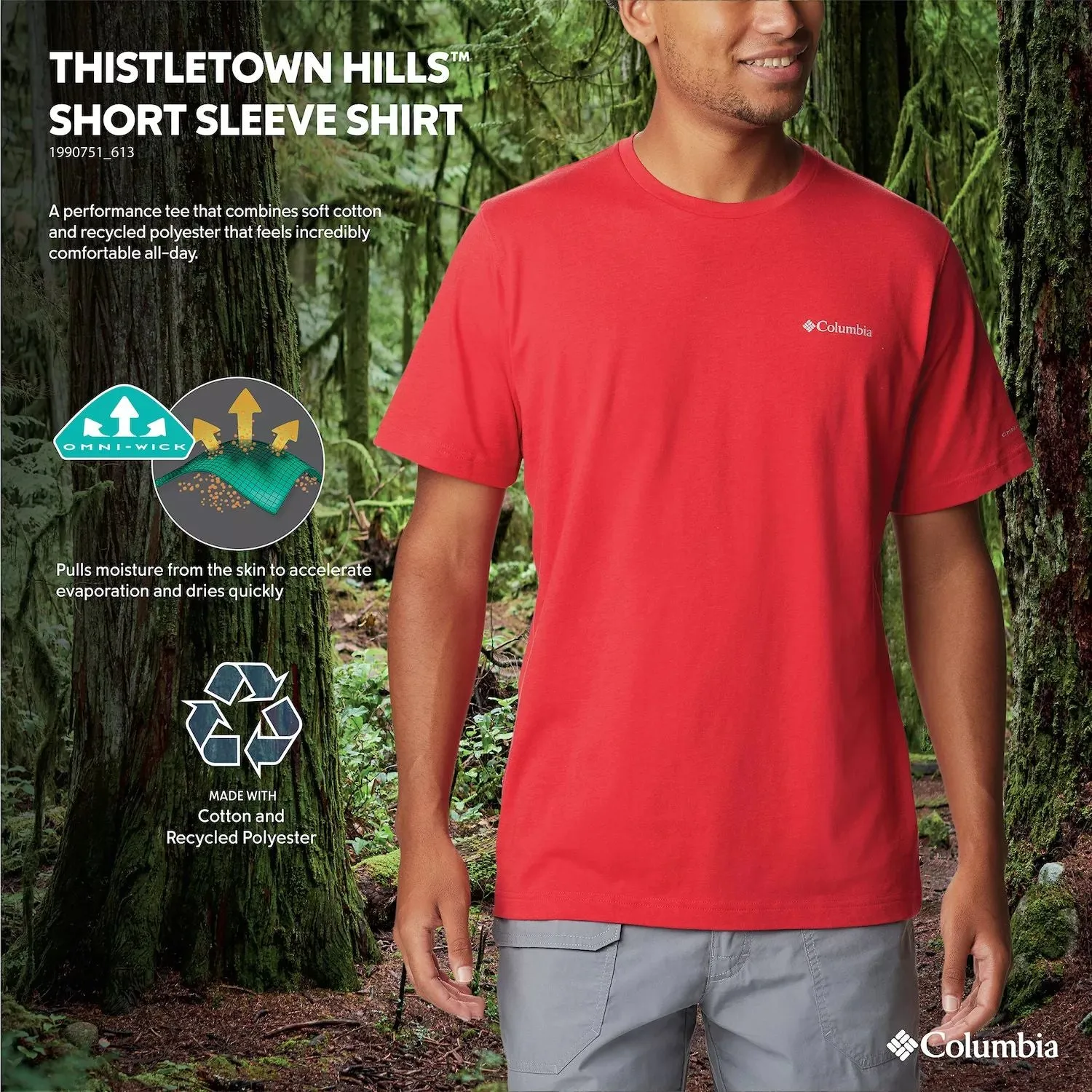 Men's Columbia Thistletown Hills Omni-Wick Performance T-Shirt