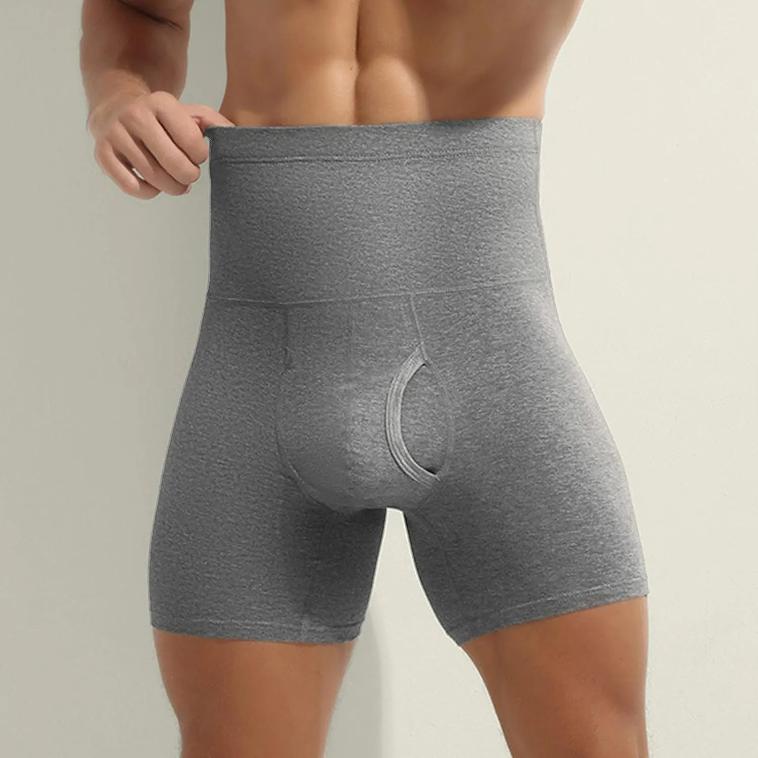 Mens Cotton Boxer Briefs Breathable High Waisted Sports Sexy Oversized Underwear Soft Pouch Comfort Stretch Boxer Briefs