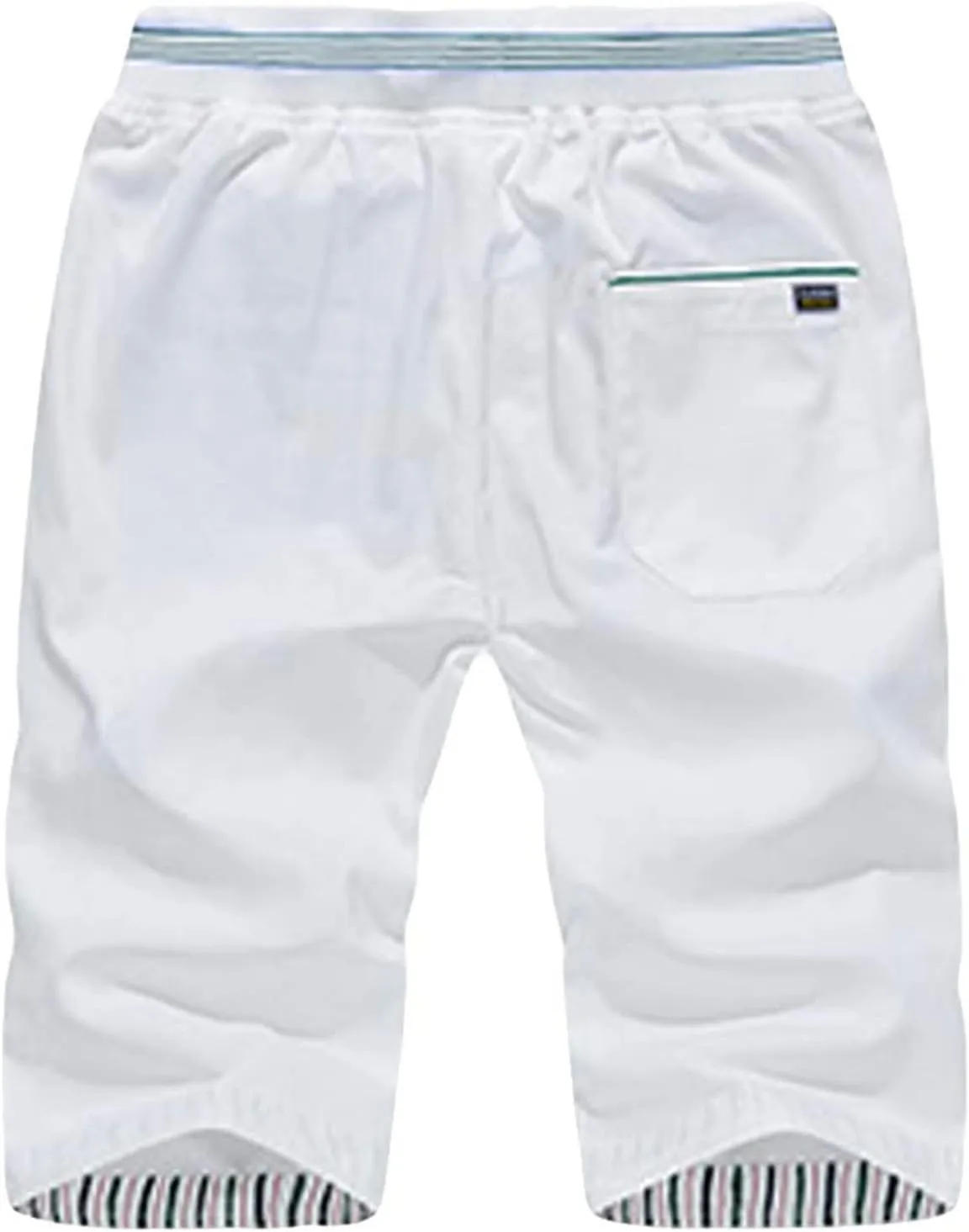 Mens Cotton Linen Commute Shorts Big and Tall Summer Beach Workout Shorts Sports Running Hiking Drawstring Short
