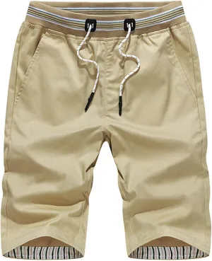 Mens Cotton Linen Commute Shorts Big and Tall Summer Beach Workout Shorts Sports Running Hiking Drawstring Short